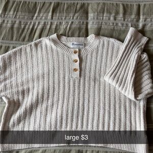 No Boundaries Cream Ribbed Sweatshirt